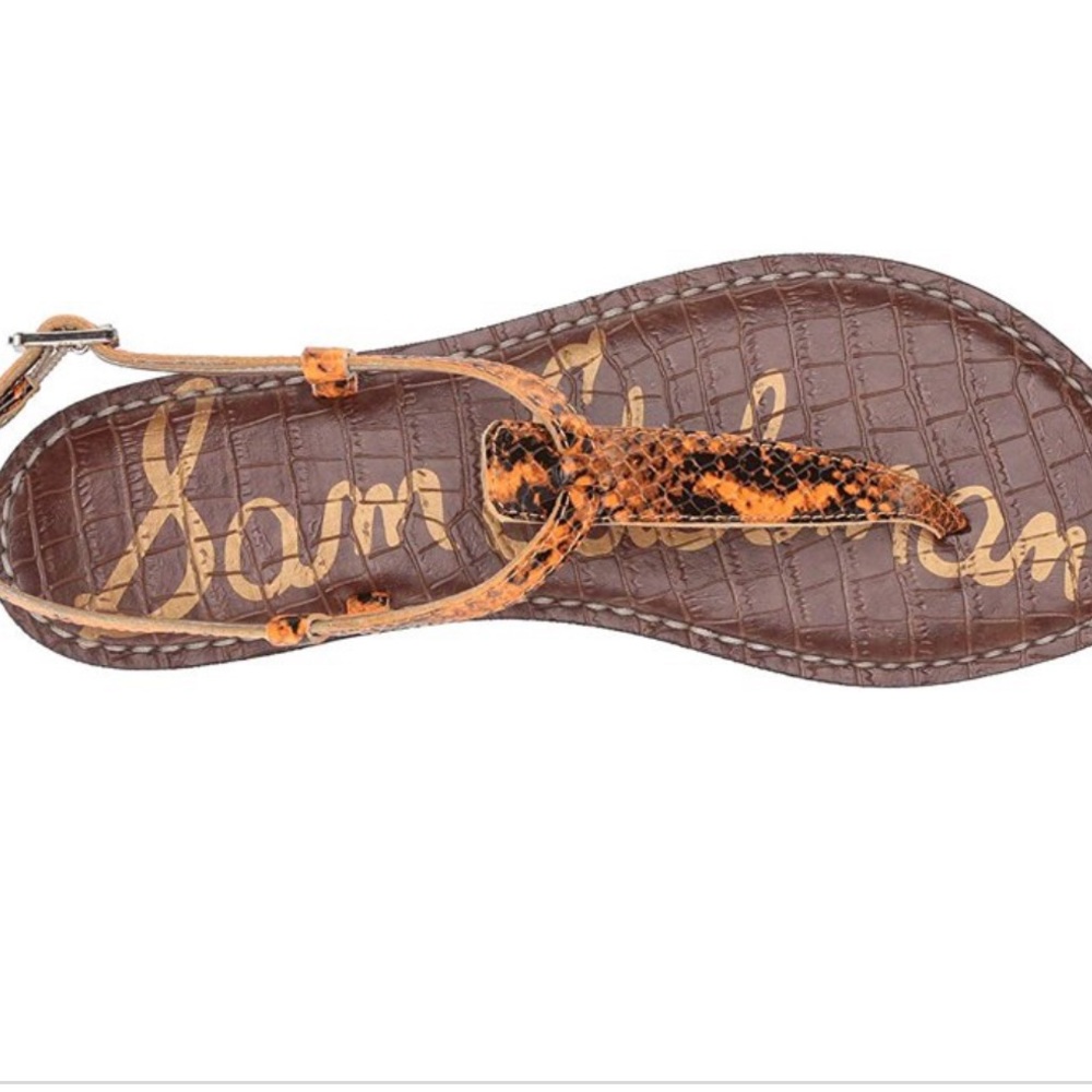 NWT! Sam Edelman Gigi Neon Orange Snake Print Leather